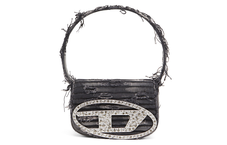 

Кожаная с хлопком портативная сумка через плечо, женская черная DIESEL