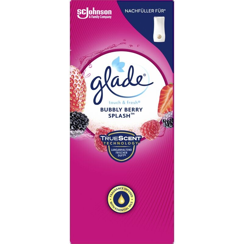 

Мини-спрей Touch & Fresh Bubble Berry Splash Glade, 10 ml