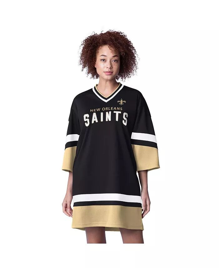 

Женское черное платье-кроссовки New Orleans Saints Slap Shot с рукавами 3/4 Starter