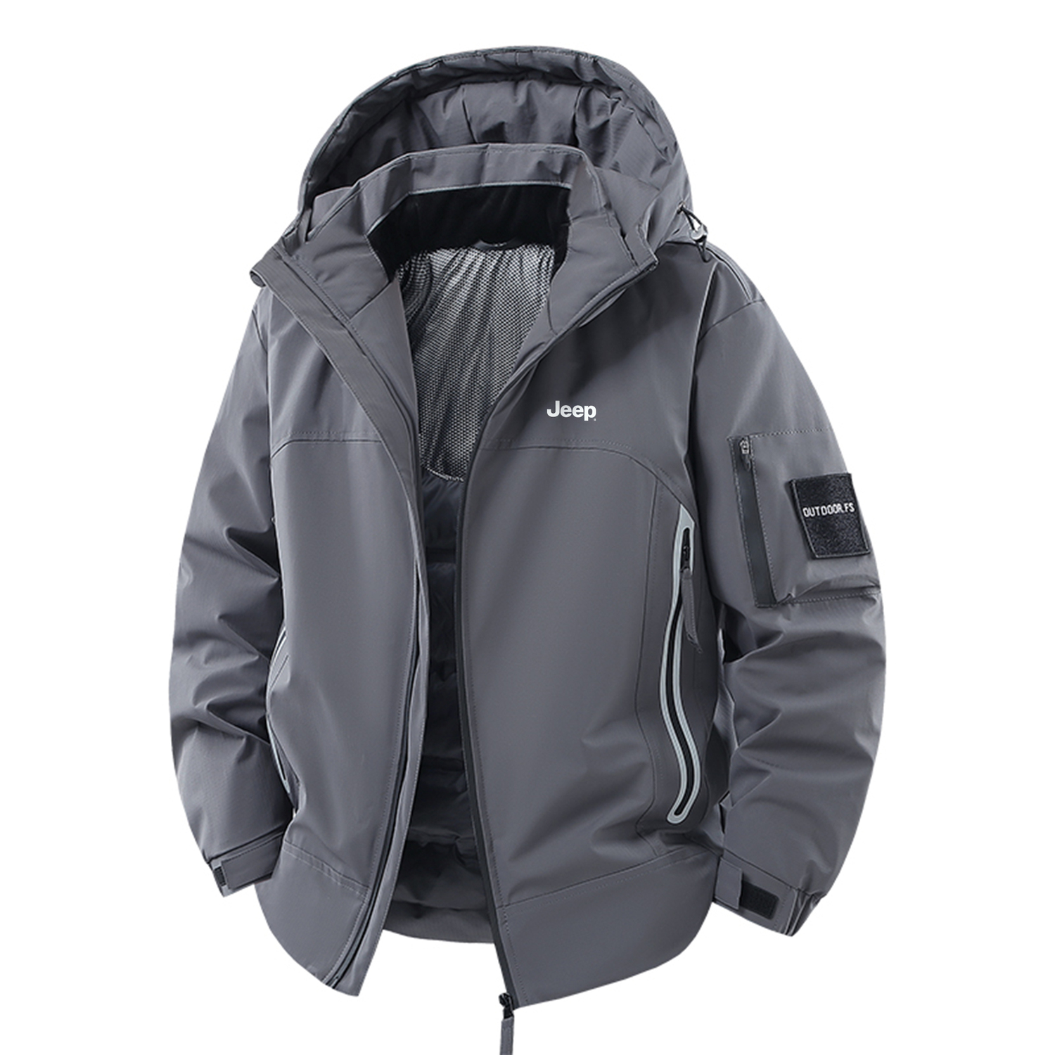 

Пуховик Unisex Hooded Thickened Jeep, темно-серый