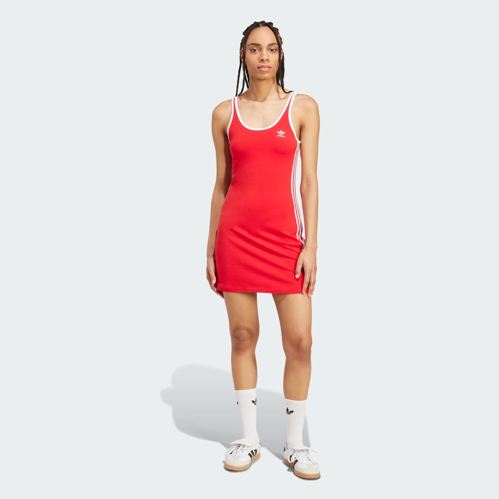 

Платье Adidas Adicolor 3-Stripes Tank Dress Mini, цвет Better Scarlet/White