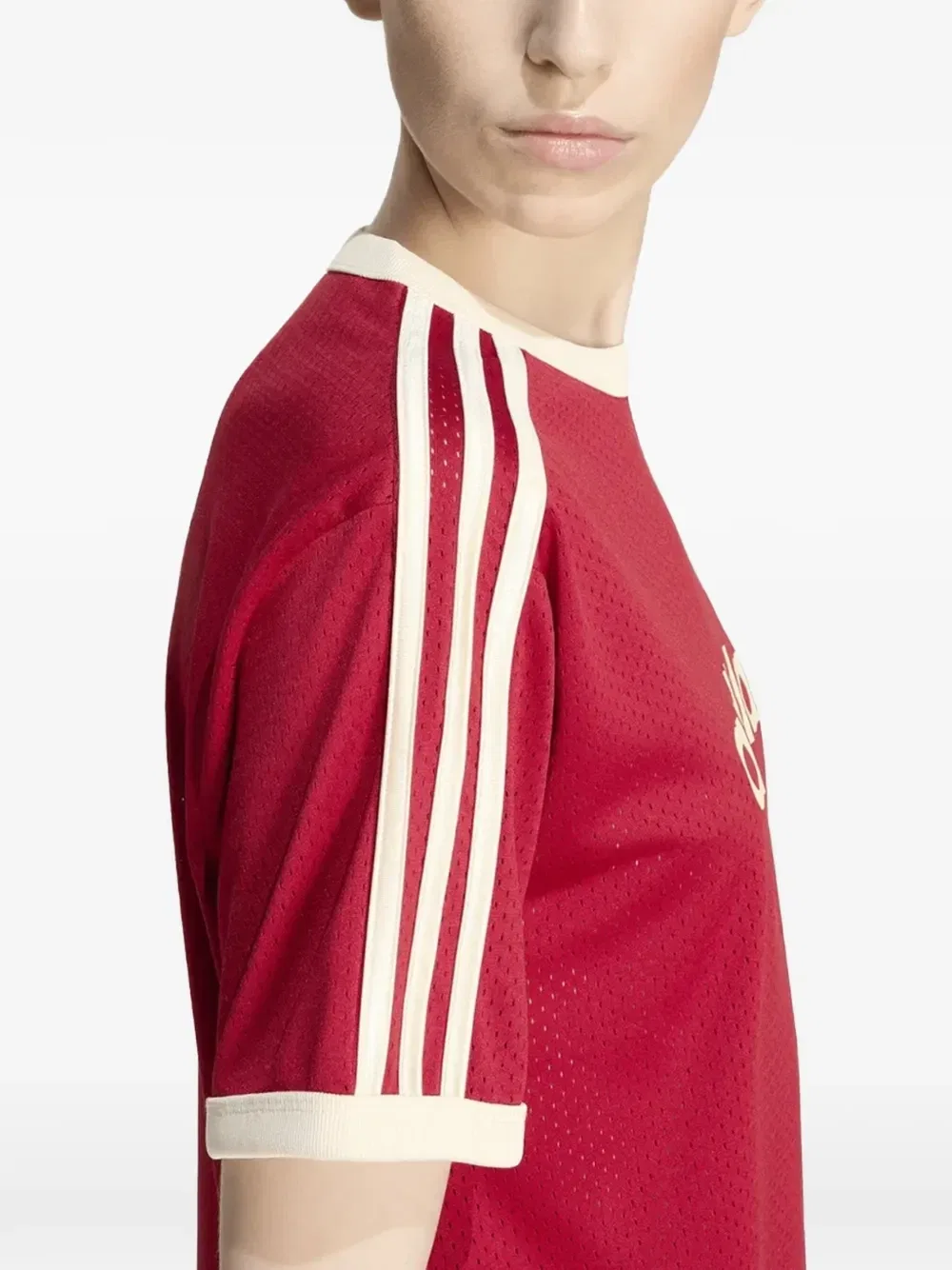 Футболка из сетки с логотипом Adidas, красный — фото 3