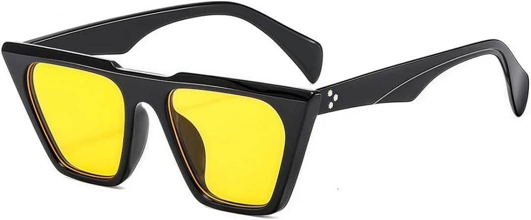 

Ретро-стиль, роскошные модные солнцезащитные очки «кошачий глаз» для женщин, дизайн для отдыха, трендовые солнцезащитные очки для мужчин с защитой от УФ-излучения UV400 SZVVBKK, Black Yellow