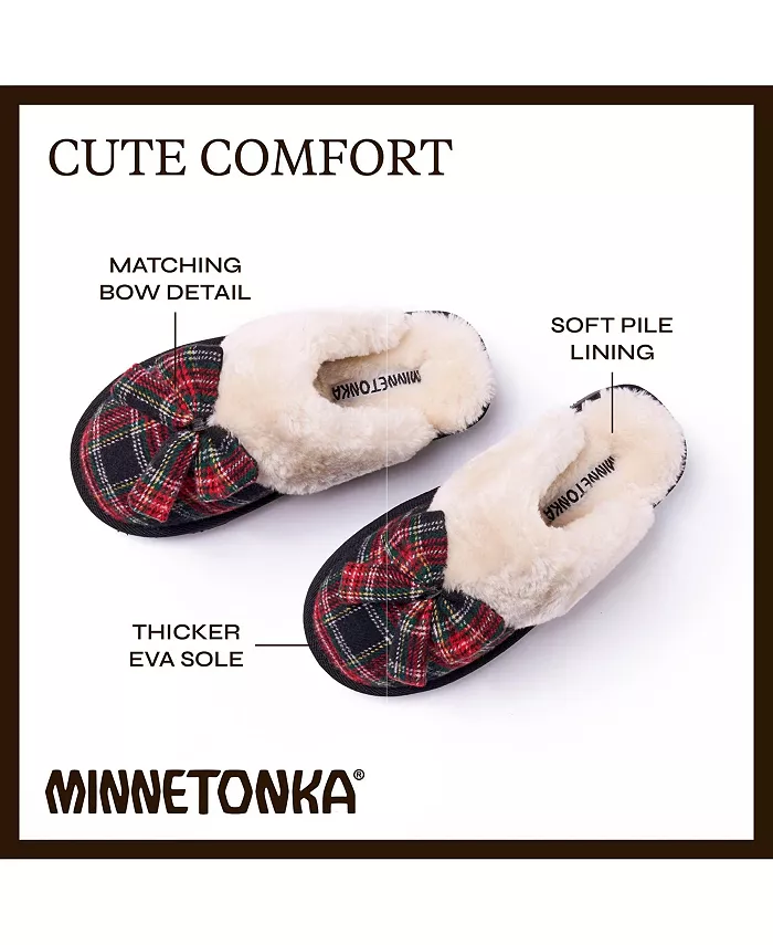 Женские тапочки с бантом и царапинами Minnetonka, красный — фото 2
