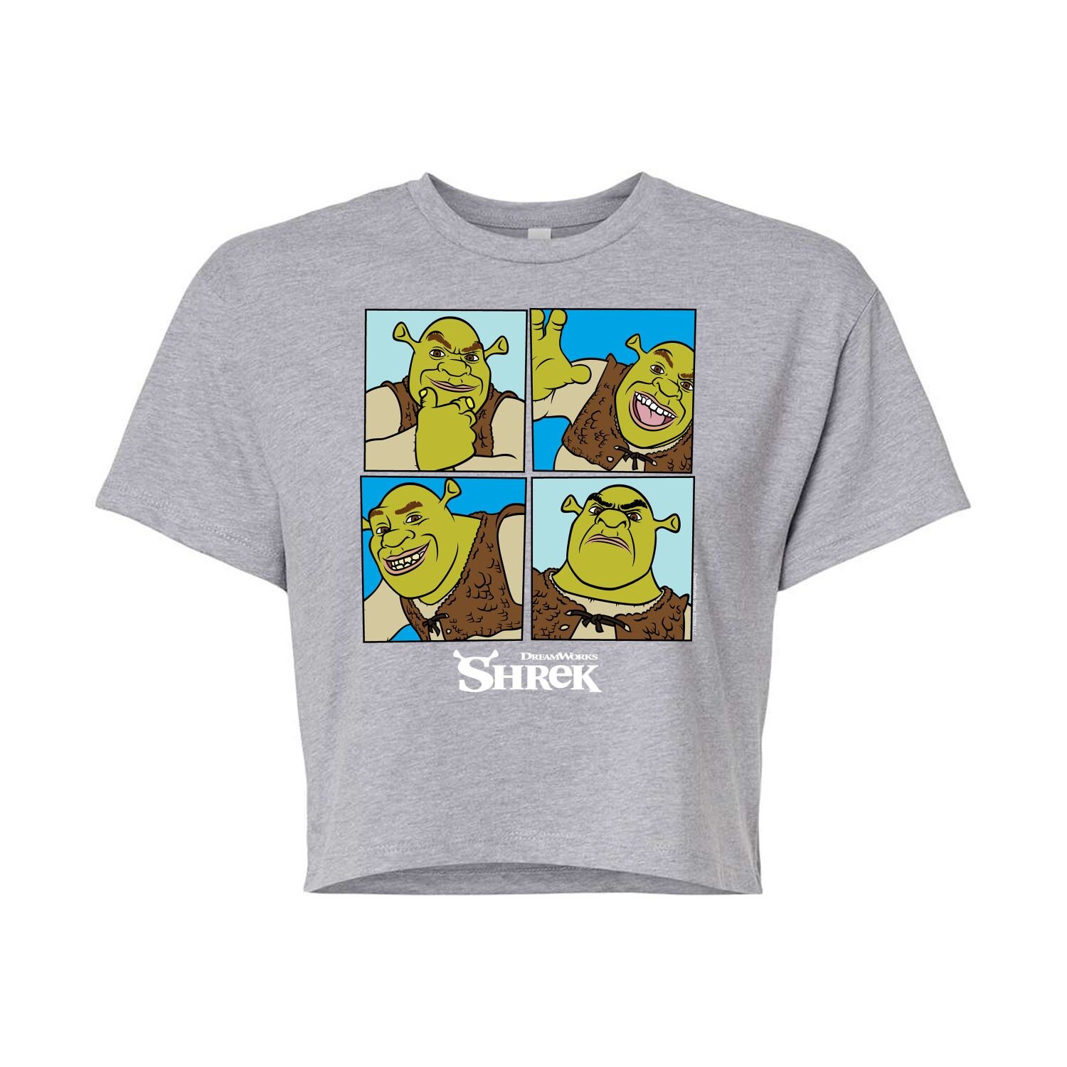 

Укороченная футболка Shrek Grid для юниоров Licensed Character, серый