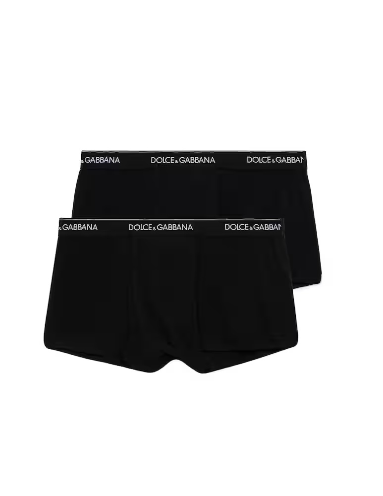 

Комплект из 2 боксеров из хлопка стрейч Dolce & Gabbana, черный