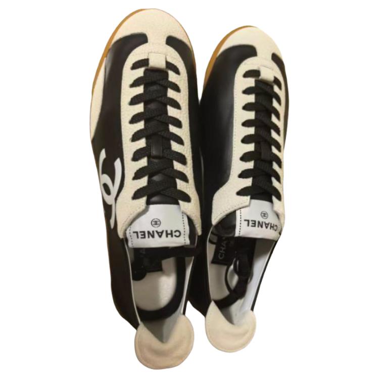 CHANEL 26P мужские повседневные кроссовки из коровьей кожи low top черные — фото 4