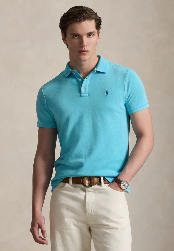 Рубашка поло из французского махрового трикотажа Polo Ralph Lauren, Perfect Turquoise