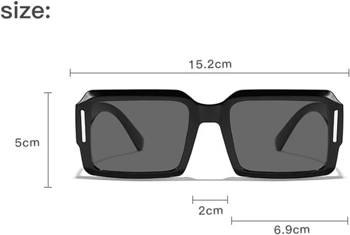 

Винтажные квадратные солнцезащитные очки Helena для мужчин и женщин. Модная массивная прямоугольная оправа с заклепками. Черные очки с защитой от УФ-излучения, C7