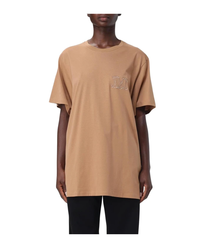 

Черная футболка с коротким рукавом, стильная и универсальная. Max Mara, коричневый, Черный, Черная футболка с коротким рукавом, стильная и универсальная. Max Mara, коричневый