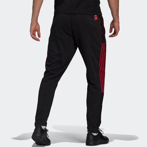 Спортивные штаны adidas Bayern Munich Black Contrasting Colors Stripe Embroidered Cone Sports Pants Black, черный — фото 3