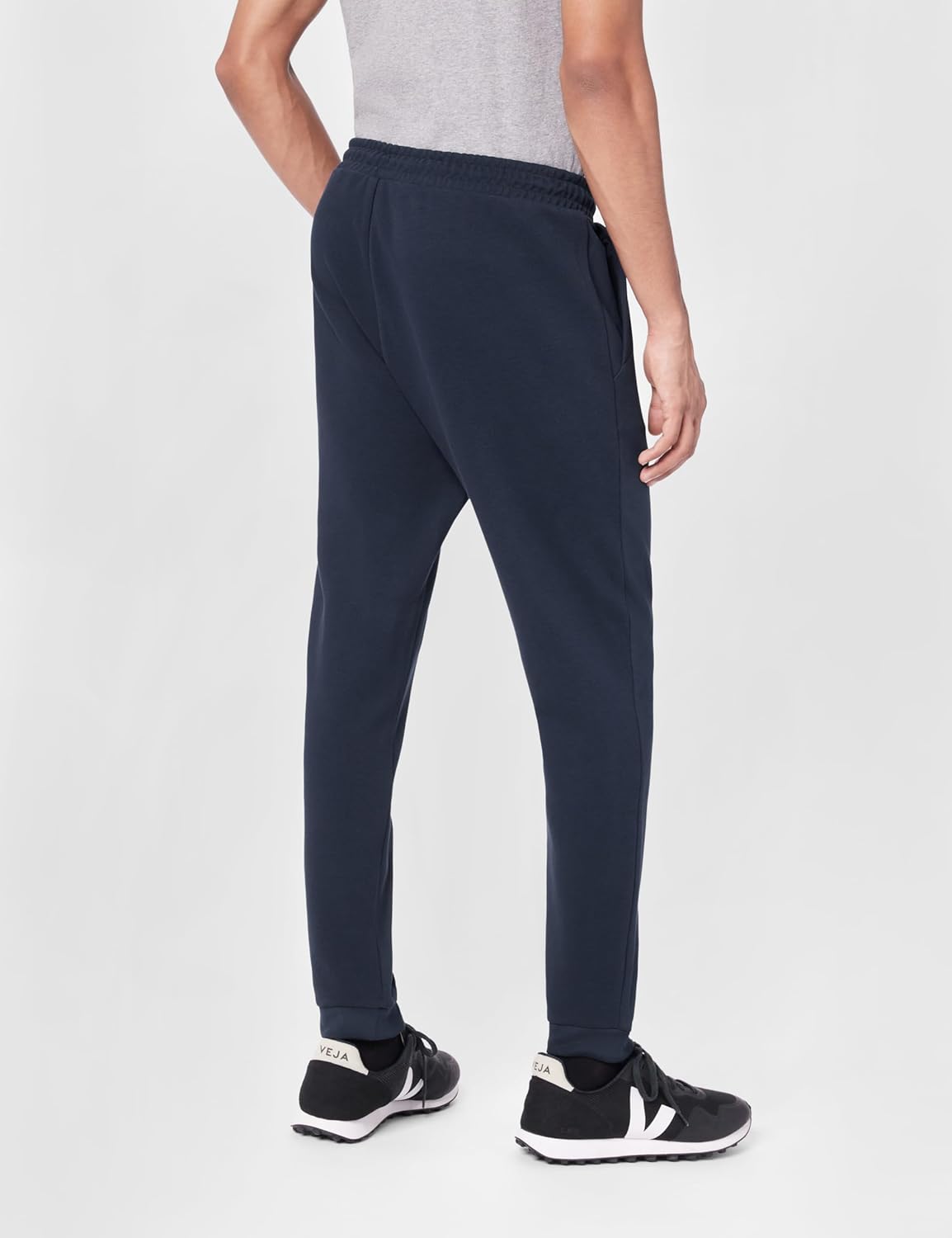 BOSS Мужские спортивные штаны с логотипом, прямым кроем и манжетами, Dark Blue — фото 3