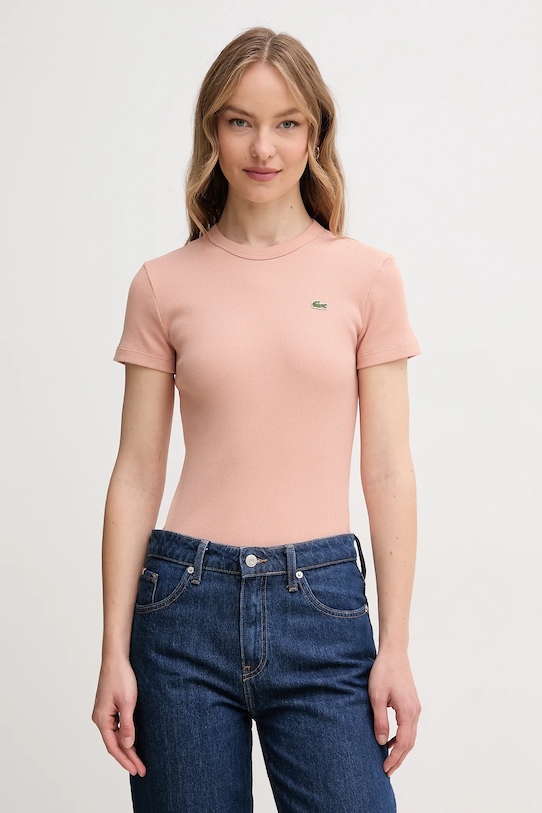 

Хлопковая футболка Lacoste, оранжевый