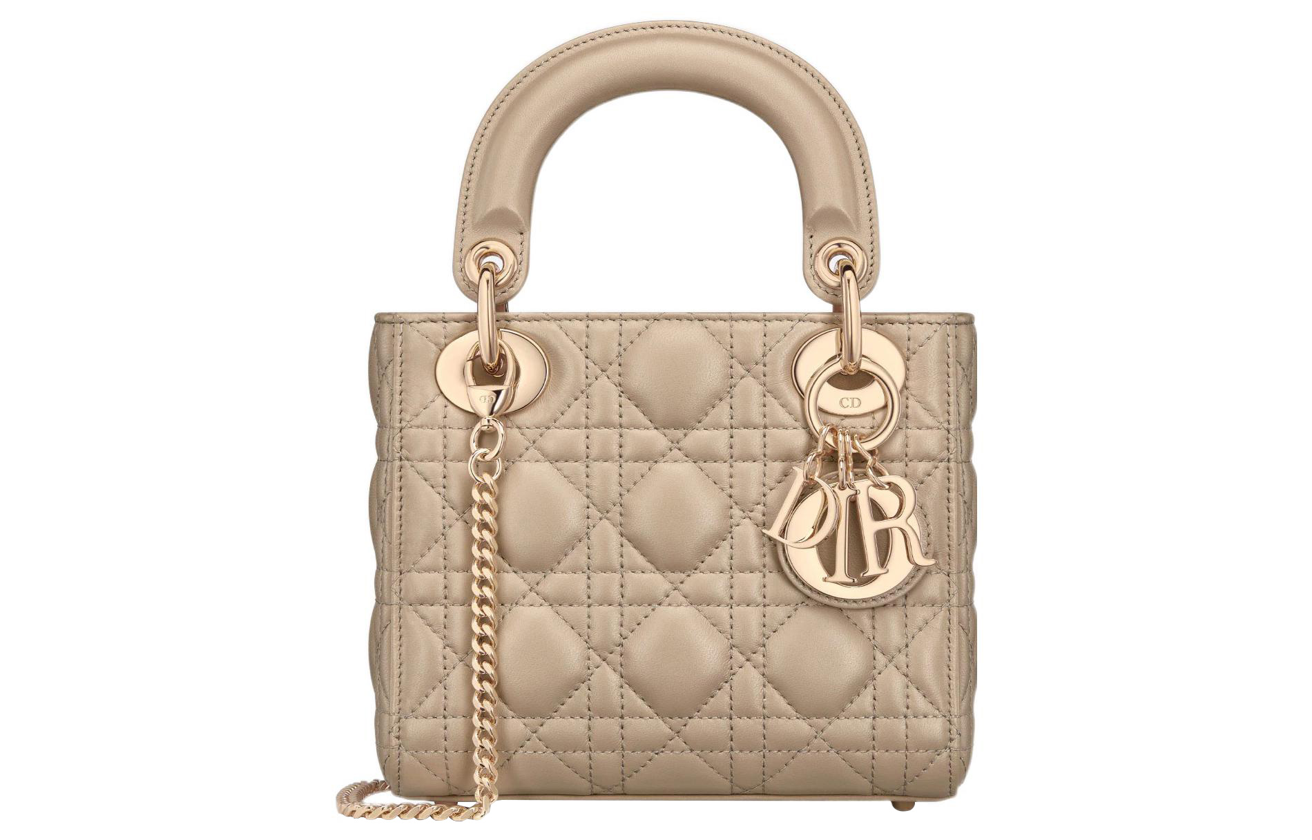 

Сумка Lady Dior из овчины Lady Dior, сумка через плечо, женская мини-сумка цвета молочного чая