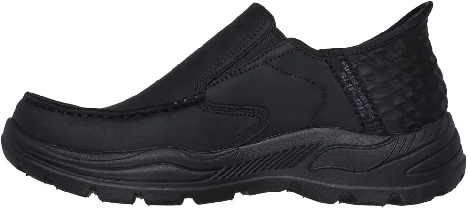 

Мужские слипоны Skechers USA Arch Fit Motley - Milo Moc Toe с эластичными вставками из кожи, черный