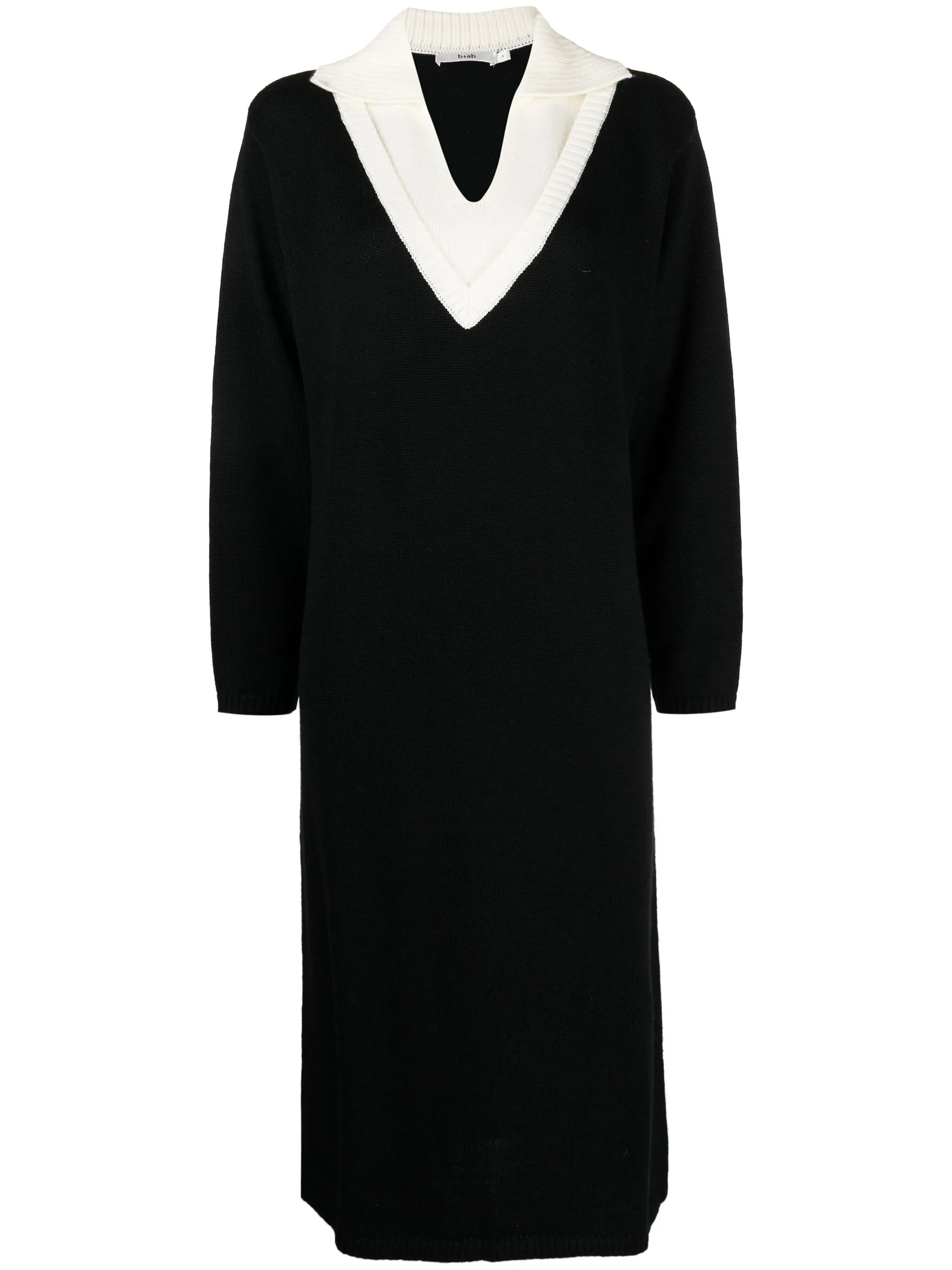 

Трикотажное платье миди с V-образным вырезом B+Ab, черный