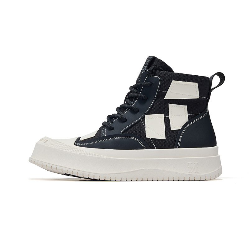 

FAIRWHALE Чёрно-белые уличные высокие кеды из холста унисекс Oreo, цвет Oreo