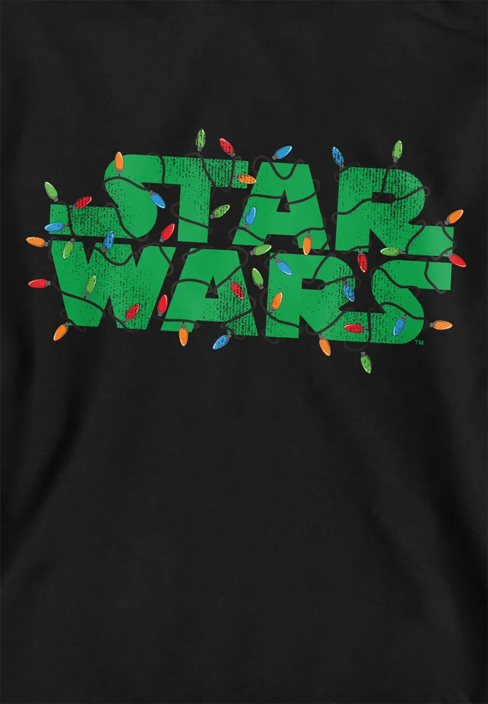Детская худи Star Wars Christmas Lights Logo, черная, Disney, черный — фото 2