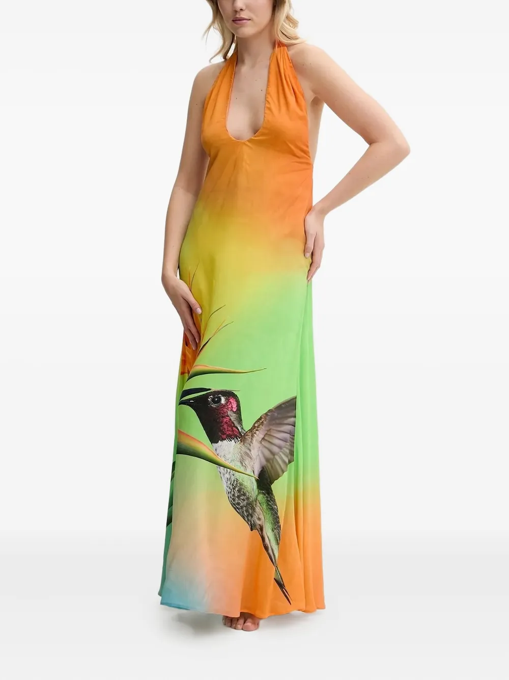 

Платье макси с логотипом Desigual, оранжевый