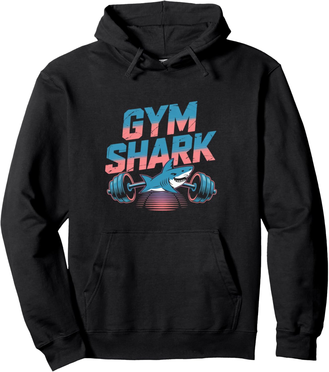

Забавная толстовка Gym Shark - худи для любителей фитнеса Shark Gym Workout Tee - Funny Muscle Shirt, черный
