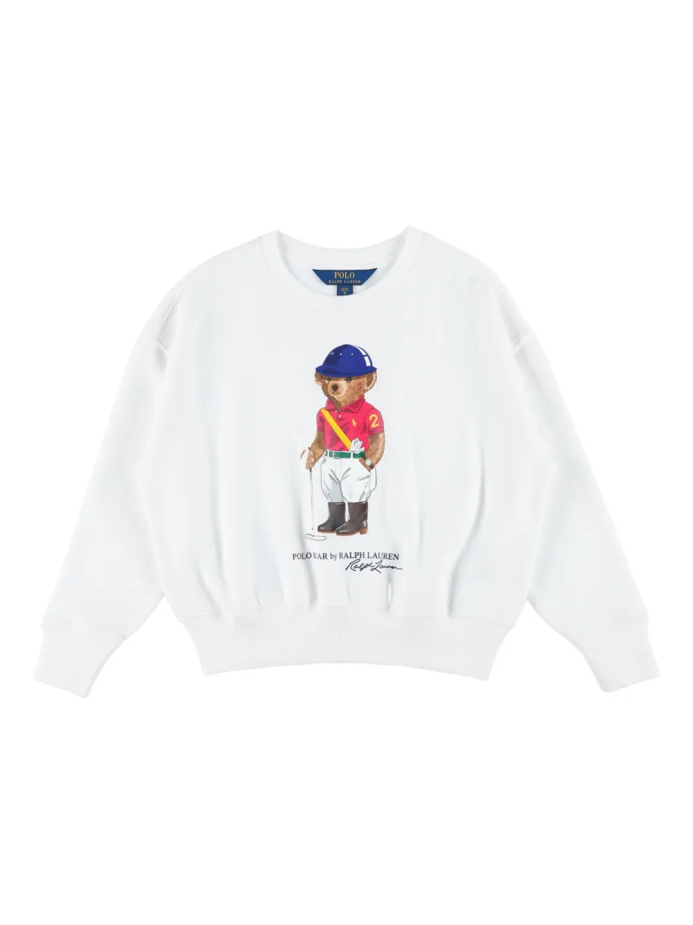 

Флисовый свитшот с принтом медведя Polo Ralph Lauren Kids, белый