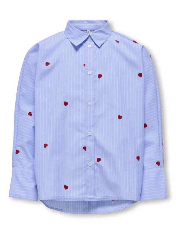 Блуза Kognew linagrace button down blouse Only Girls, лунно-голубой