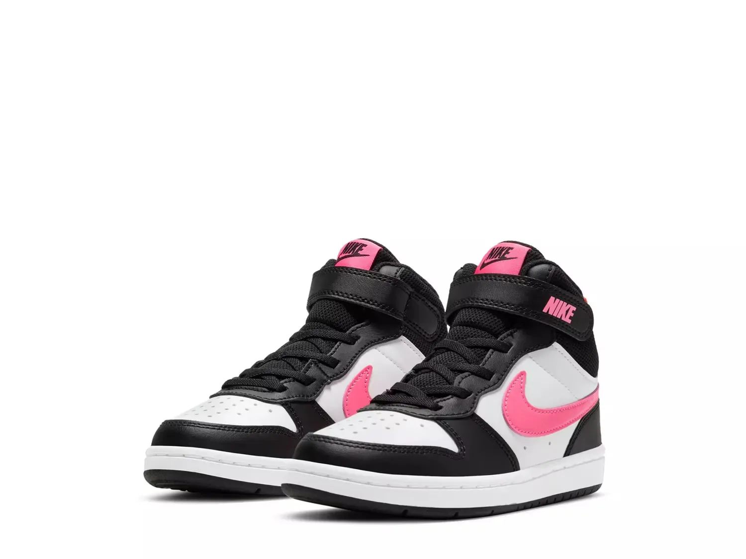 Кроссовки Court Borough Mid 2 - детские Nike, Black/Pink — фото 3