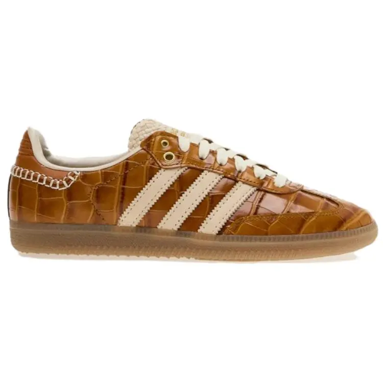 Adidas Originals Адидас Самба Уэльс Боннер коричневый крокодил коричневый белый, цвет Brown White — фото 3