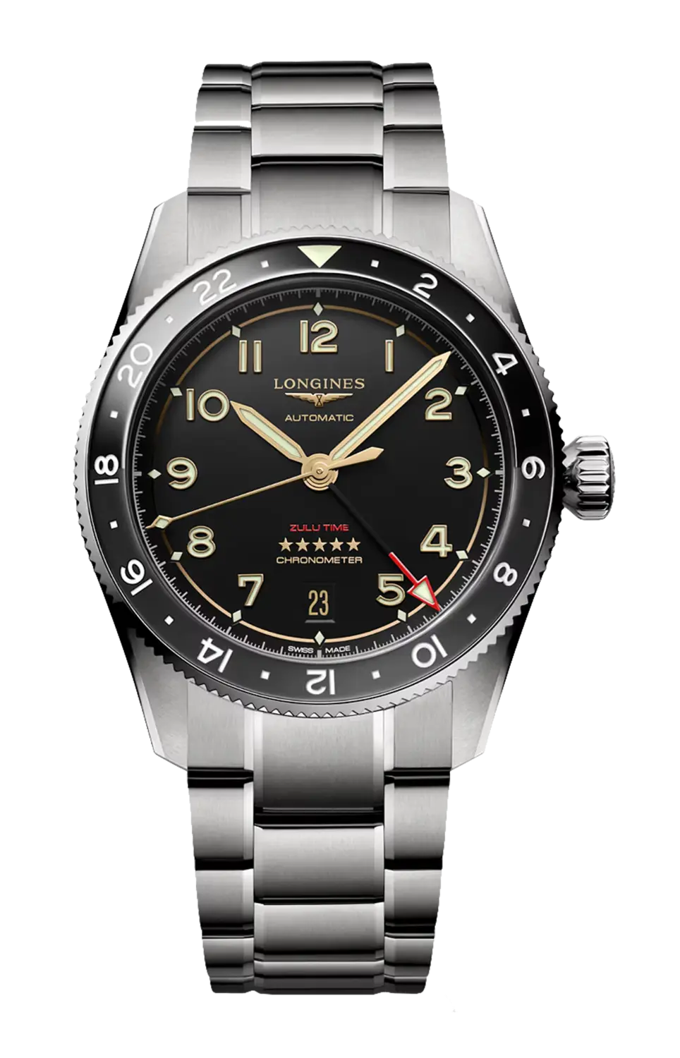 

Часы Longines Spirit zulu time из титана 39 мм