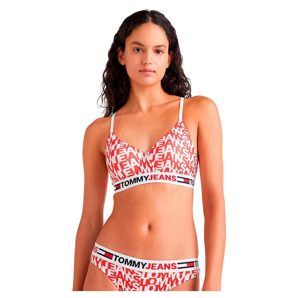 

Бюстгальтер Tommy Jeans Lightly Linedlette Print, красный