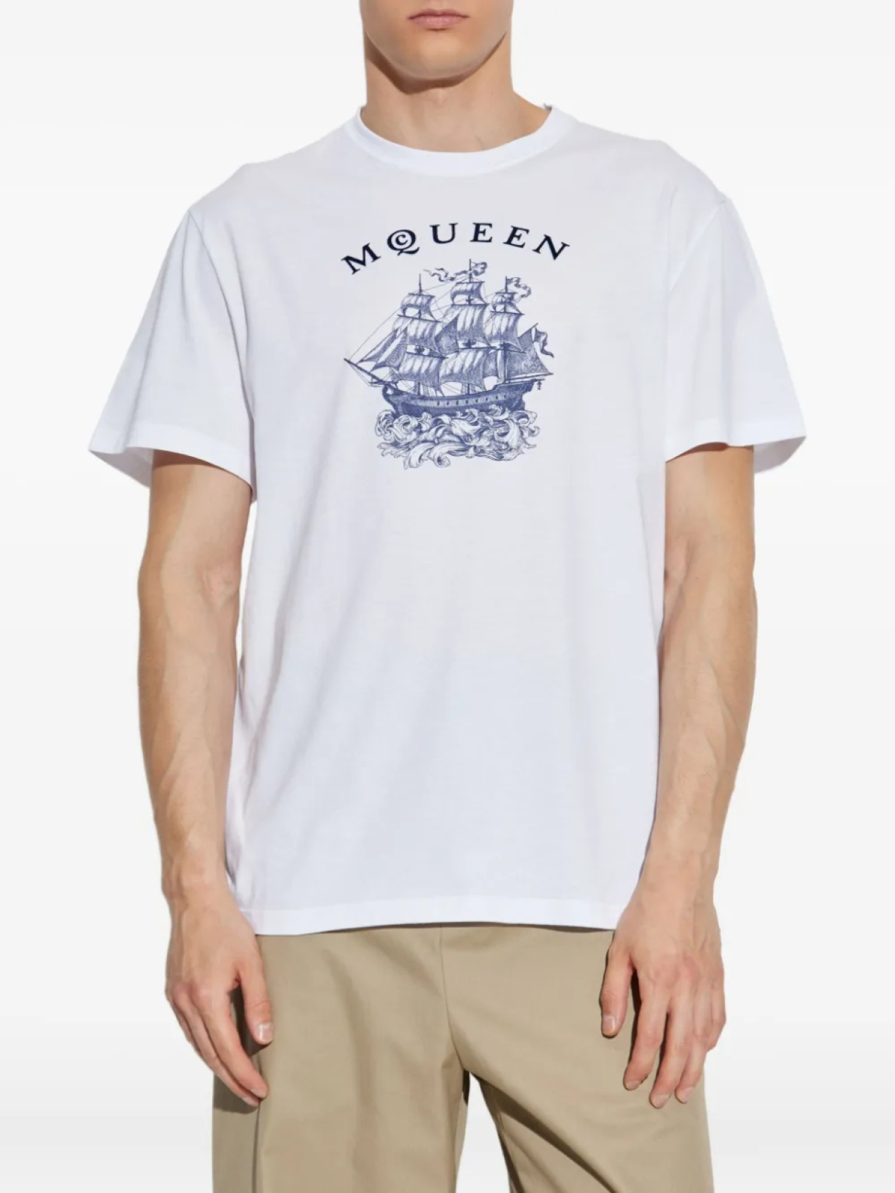 Футболка с графическим принтом Alexander McQueen, белый — фото 3
