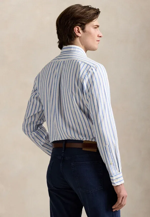 Рубашка оксфордская Slim fit Polo Ralph Lauren, сине-белая — фото 3