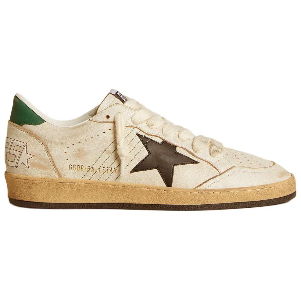 Golden Goose Балл стар лоу топ скейтборд обувь мужские бежевые — фото 4