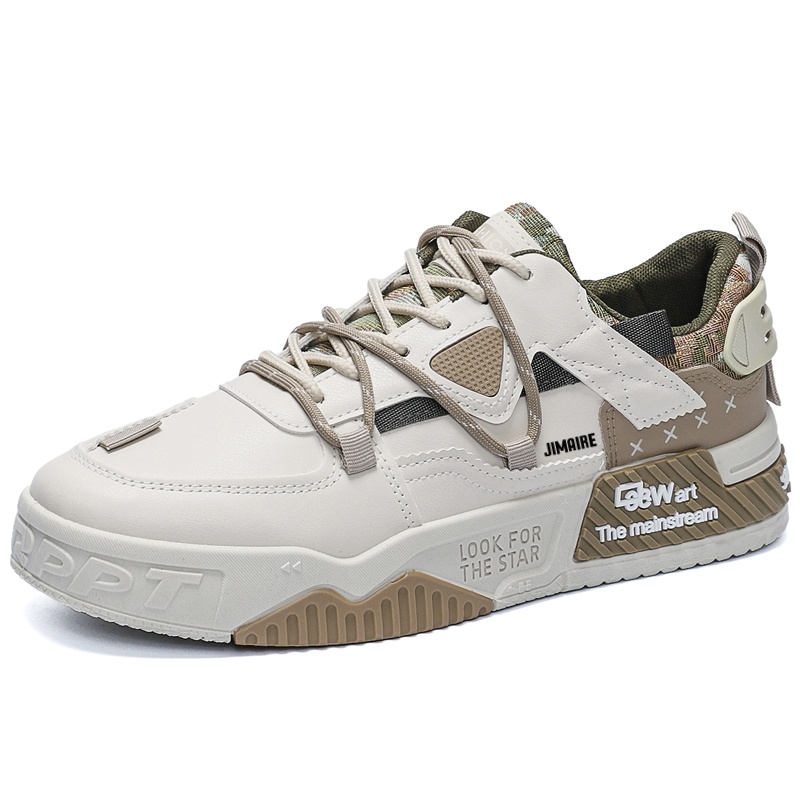 

King Jinmai Низкие скейтерские кроссовки мужские бежево-зеленые, цвет Beige Green