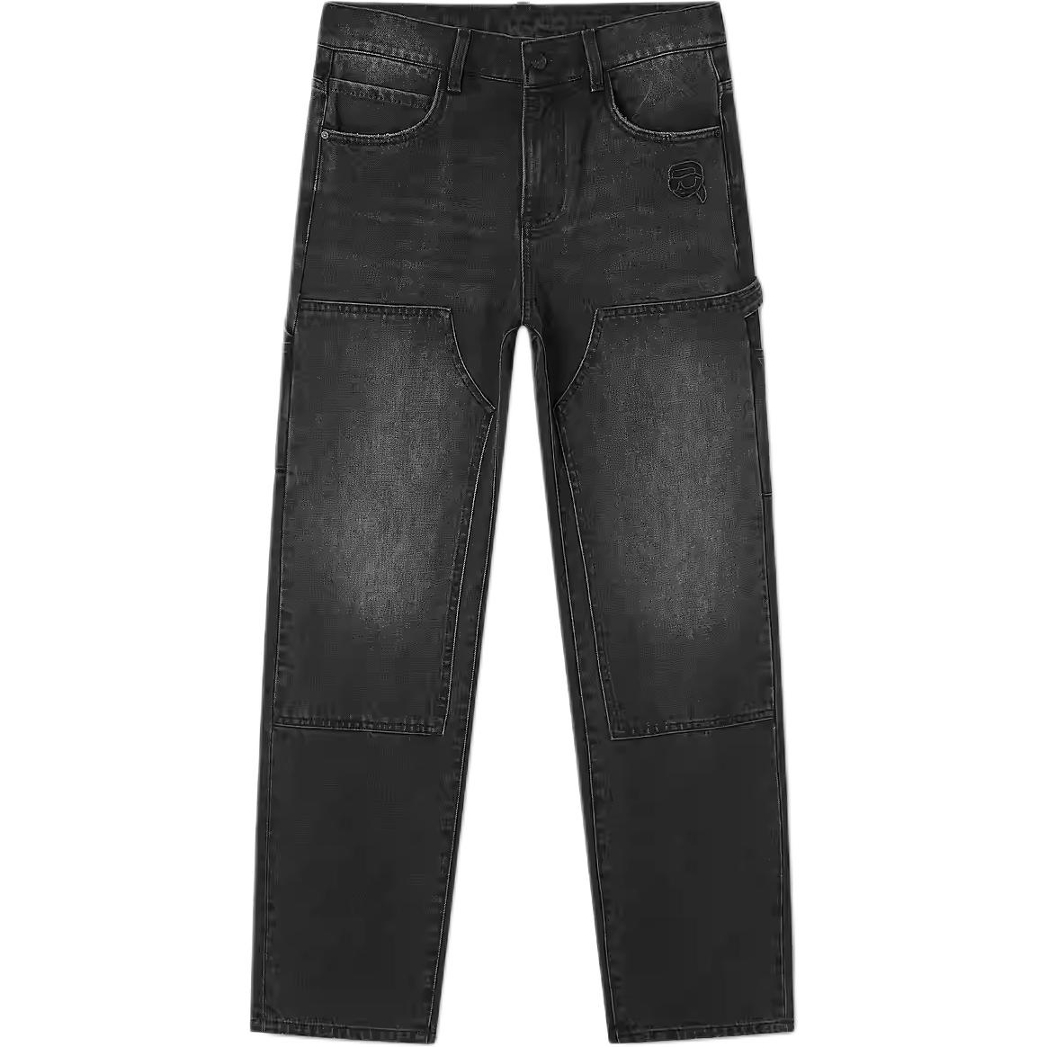 

Karl Lagerfeld / Karl Lagerfeld Jeans Мужские темно-серые брюки прямого кроя средней жесткости