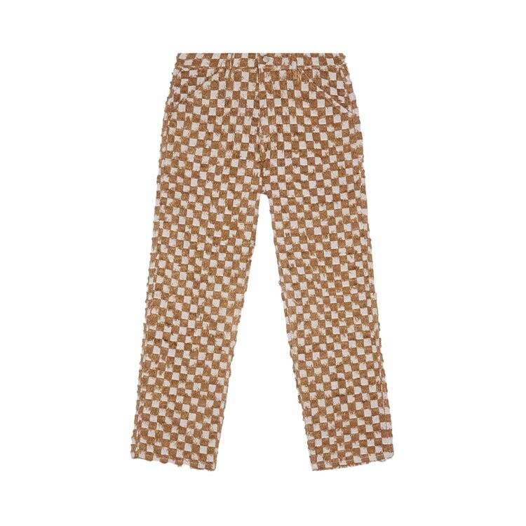 

Брюки Pleasures Curfew Checker Work Pants, коричневый