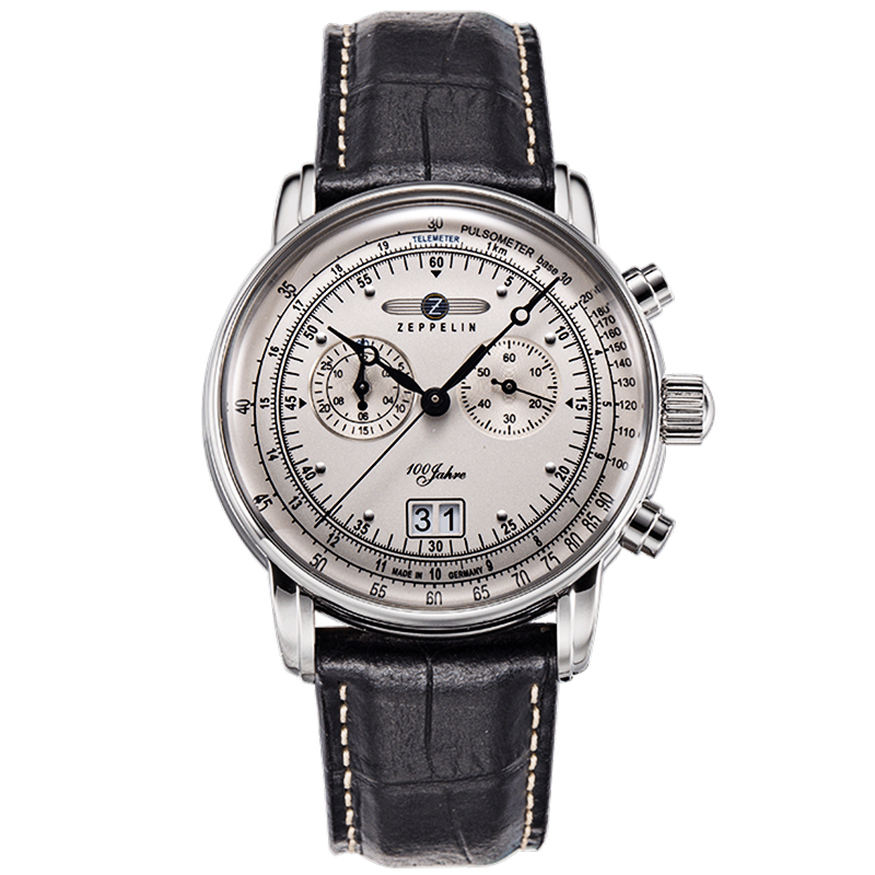 

ZEPPELIN Часы Hundred Years Collection Quartz Movement Men's Watch Watch Silver Dial Stainless Steel Case Leather Strap, 7690-1 (Silver Plate, No Luminous)