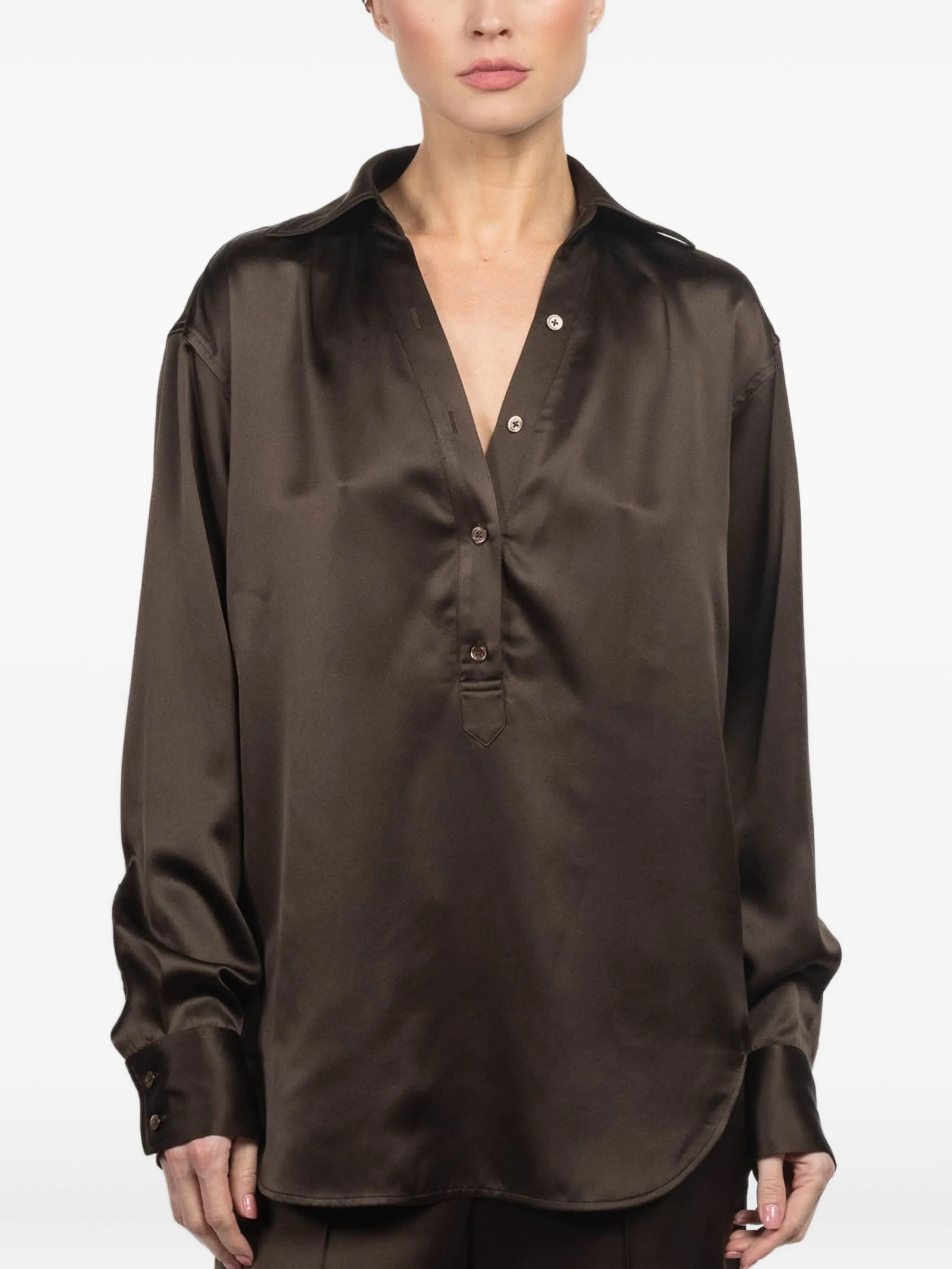 

Топ Emory с длинными рукавами Kulson, коричневый