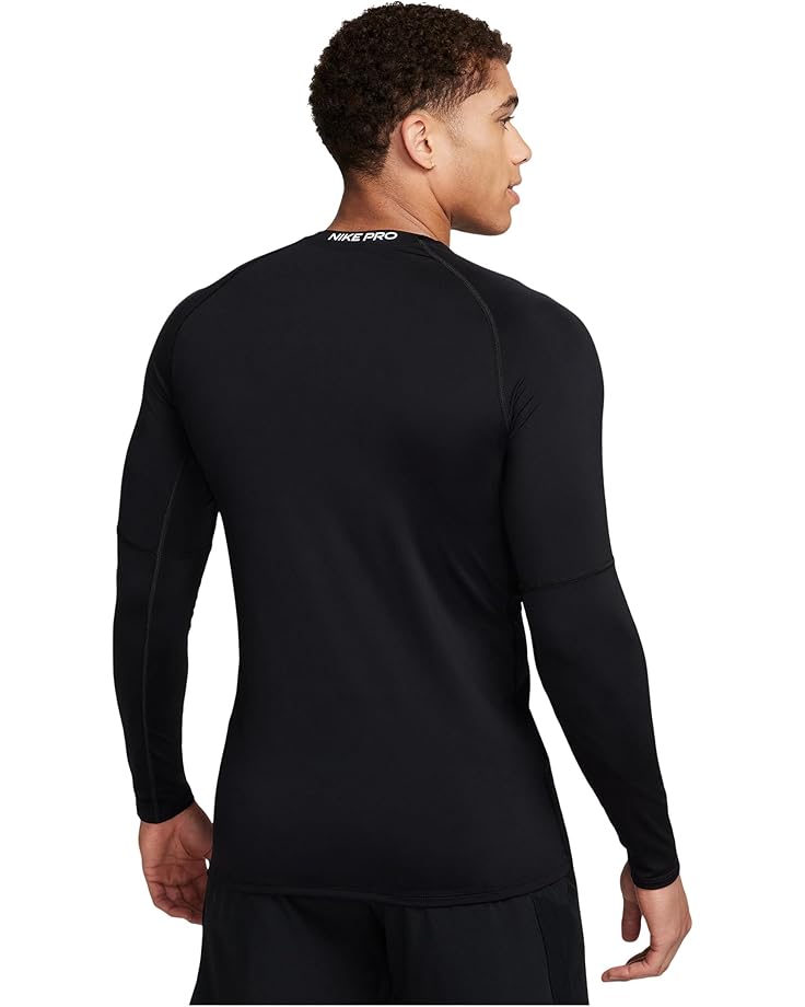 Топ Nike Pro Dri-fit Slim Long-sleeve Fitness Top, черный/белый — фото 2