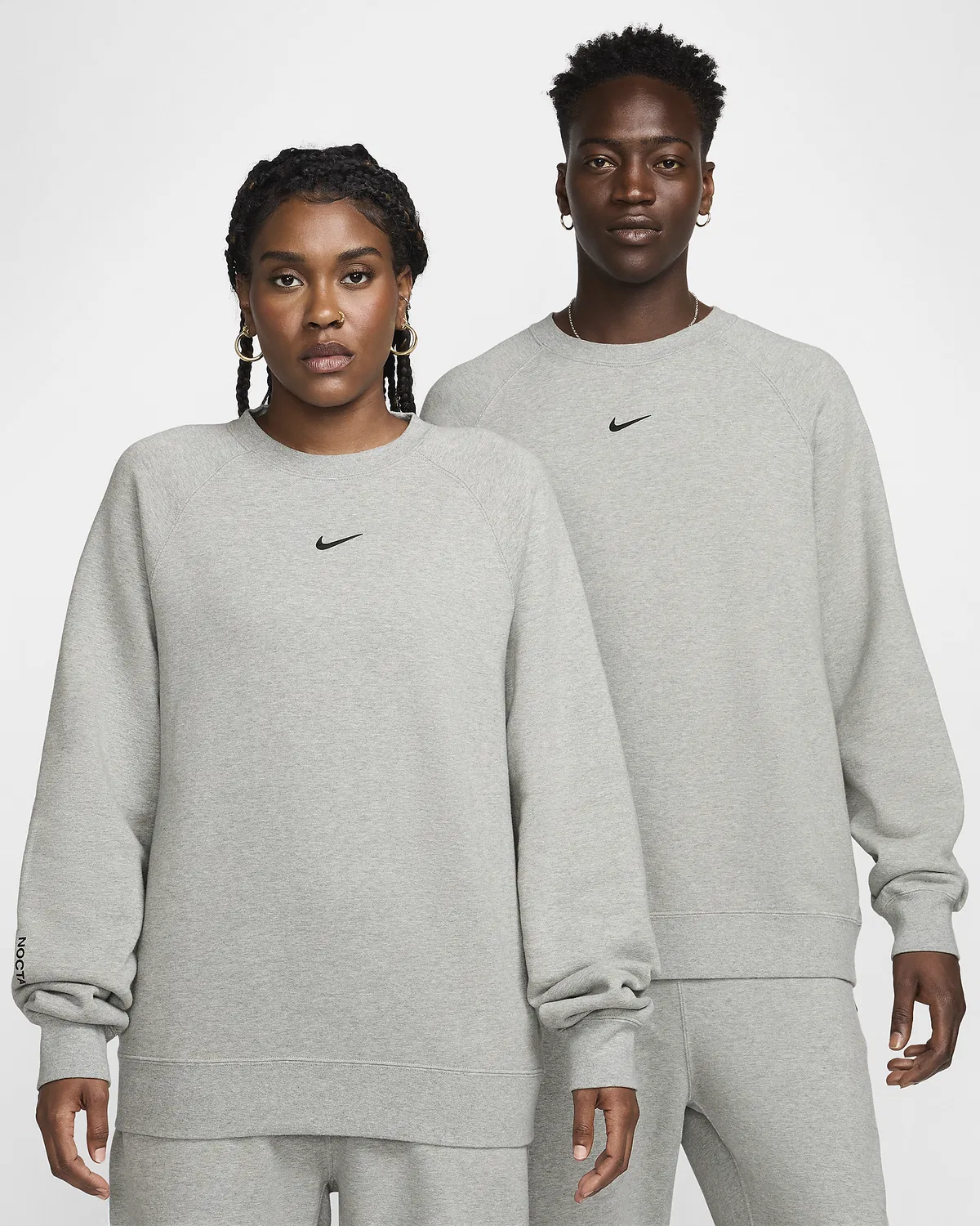 Мужское флисовое поло NOCTA CS Crew, Dark Grey Heather/Matte Silver/Black