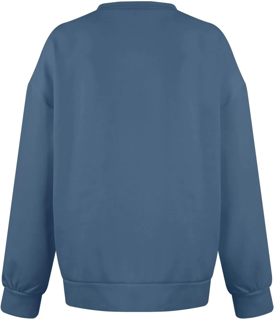 Generic Свободная женская толстовка оверсайз с V-образным вырезом, удобная толстовка без капюшона, флисовая толстовка-пуловер без капюшона, A001- Royal Blue — фото 4