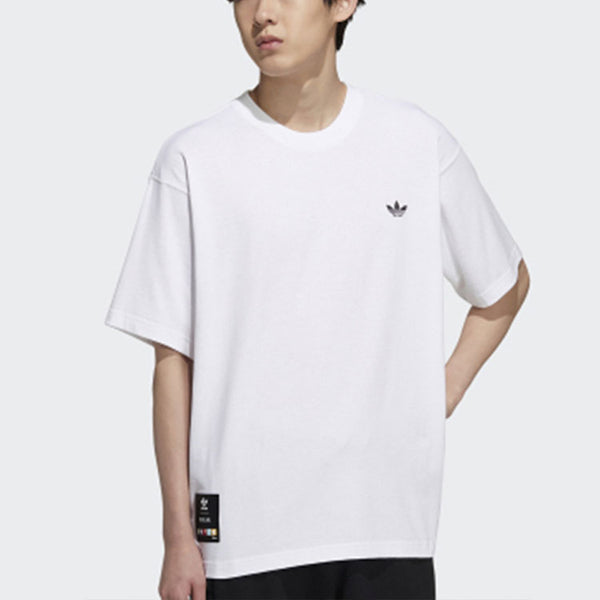 Футболка originals athleisure casual sports back printing round neck short sleeve white Adidas, белый — фото 2