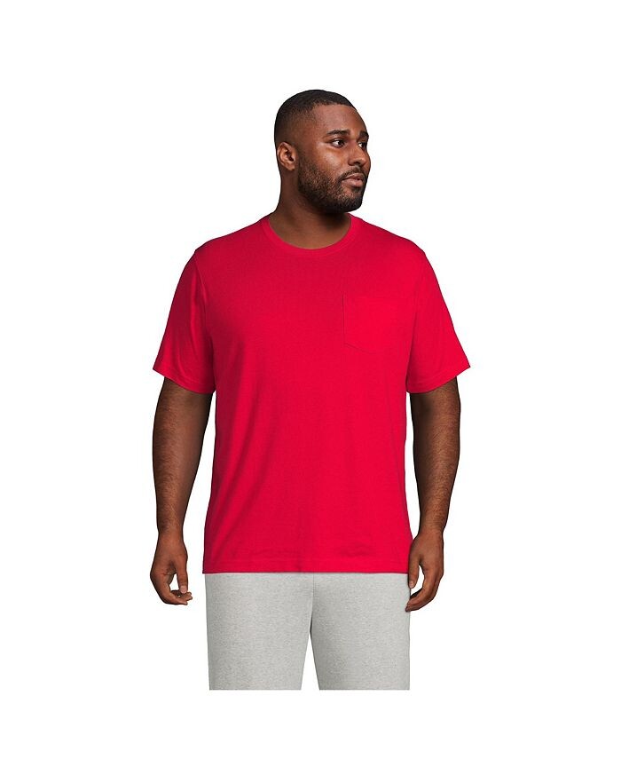 

Мужская футболка Super-T с коротким рукавом и карманом Lands' End, цвет Rich red