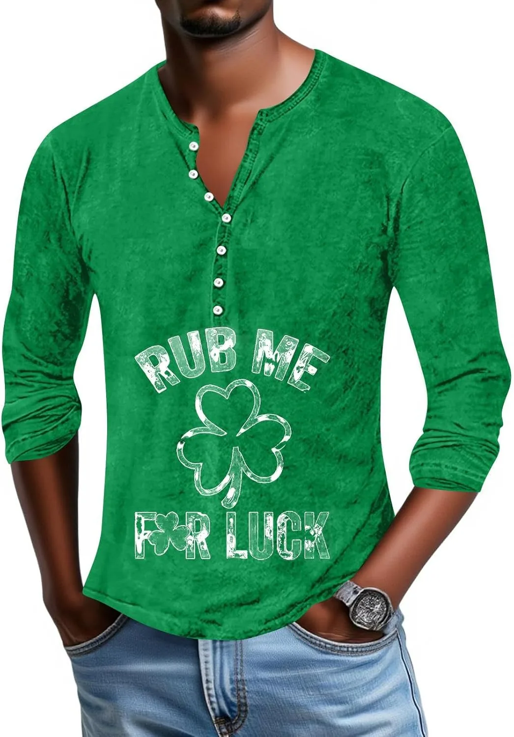 

Футболка St Patricks Day мужская с длинным рукавом и классическим принтом