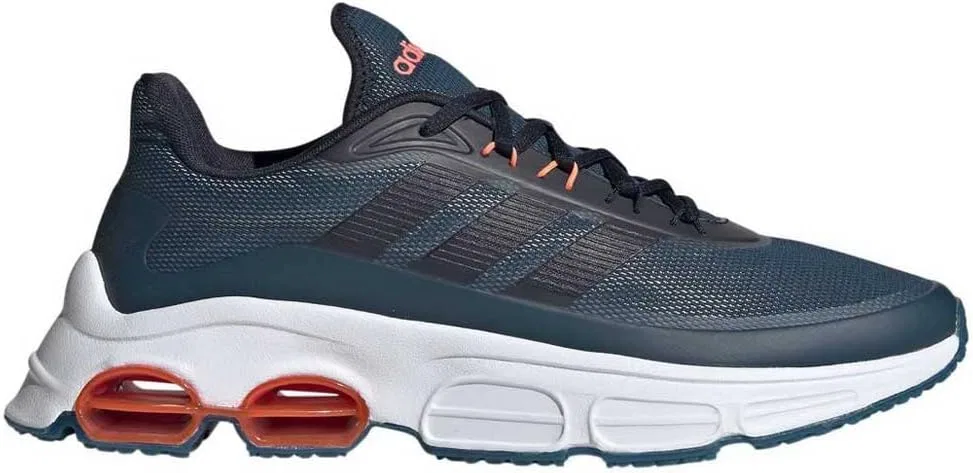 Мужские беговые кроссовки Adidas Quadcube, Blue Tech Mineral Legend Ink Signal Coral — фото 2