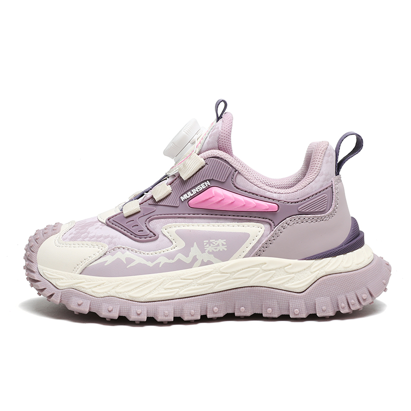 

Детские кроссовки для бега с низким верхом, амортизирующие, отскок, износостойкие, дышащие, нескользящие Mulinsen, розовый/фиолетовый