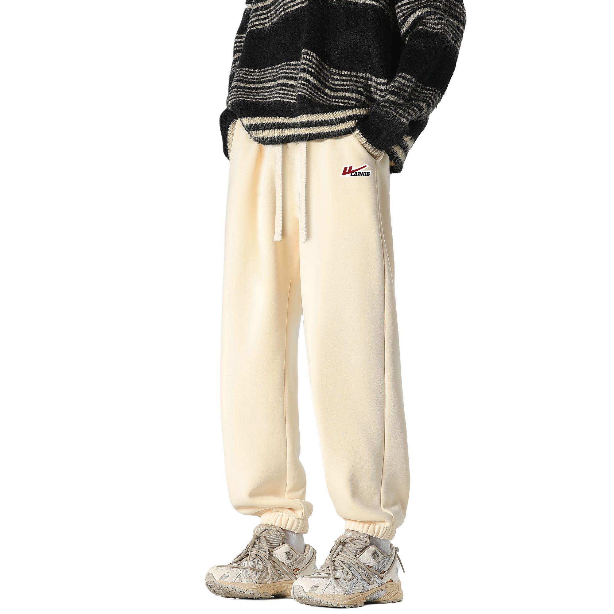 

Вязаные спортивные штаны Unisex WARRIOR, бежевый оранжевый (400g thickened sherpa diy badge)