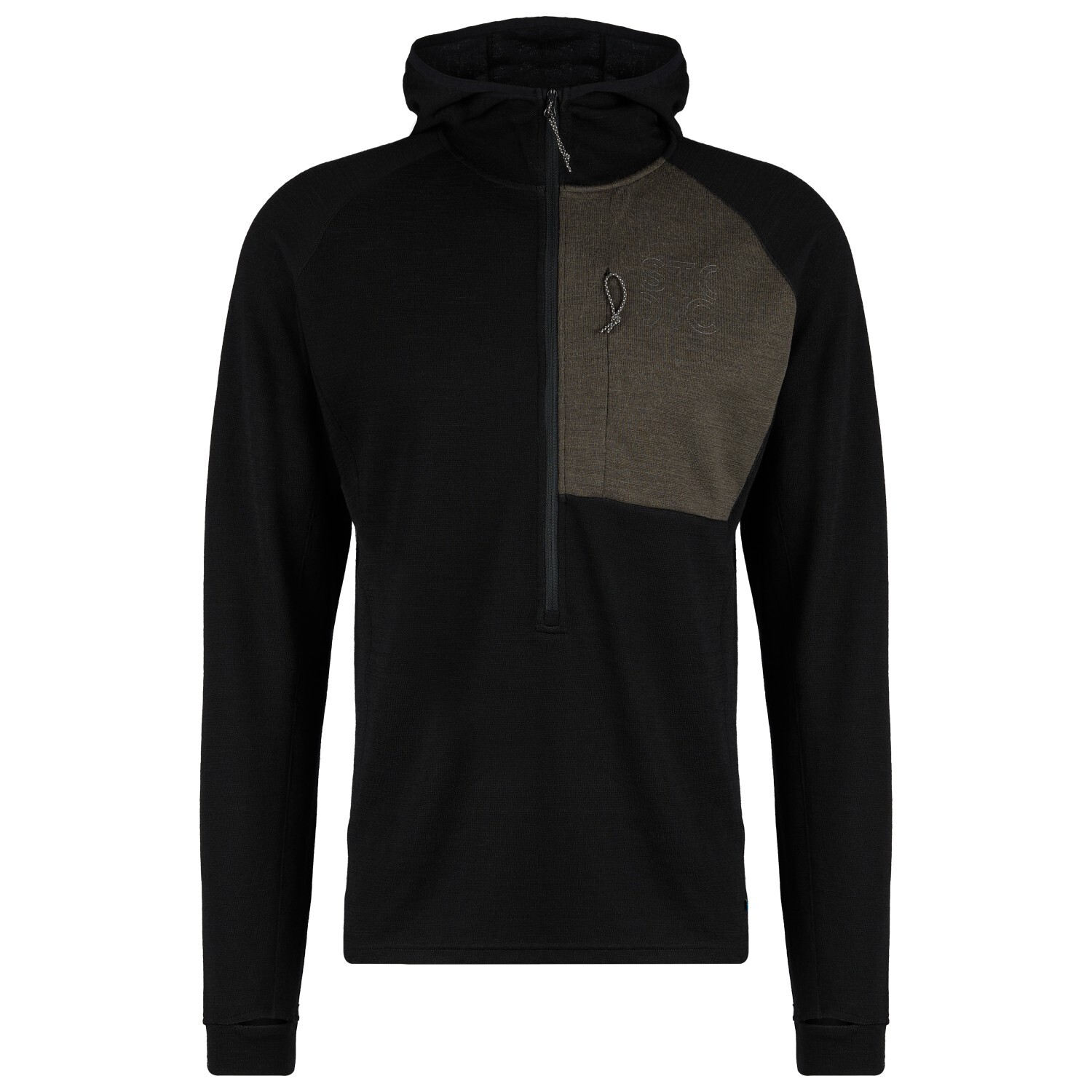 

Толстовка из мериноса Stoic Merino260 StadjanSt 3/4 Zip w Hood, черный