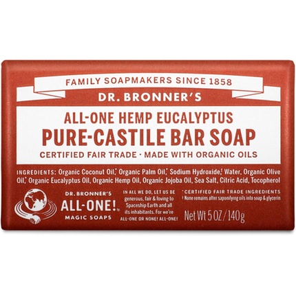 

Чистое кастильское мыло 3 в 1 с эвкалиптом от Dr. Bronner, изготовленное с использованием органических масел Dr. Bronner's