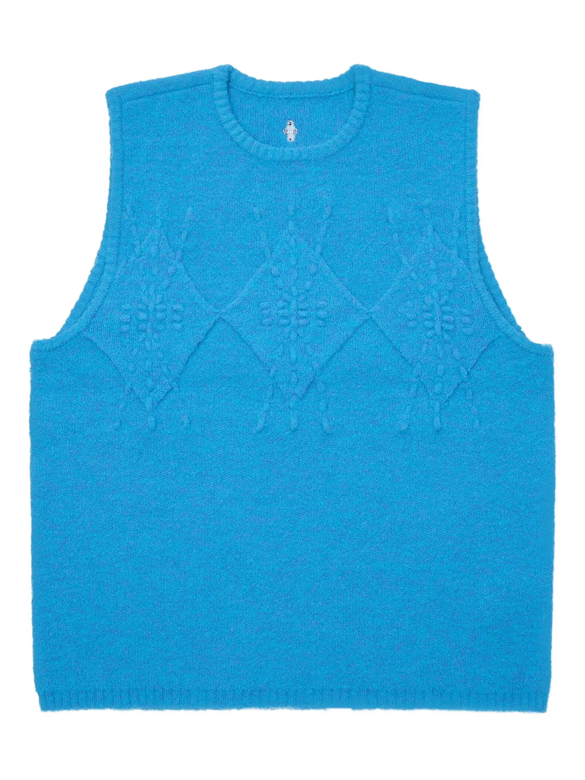 

Вязаный жилет с круглым вырезом Ader Error, синий